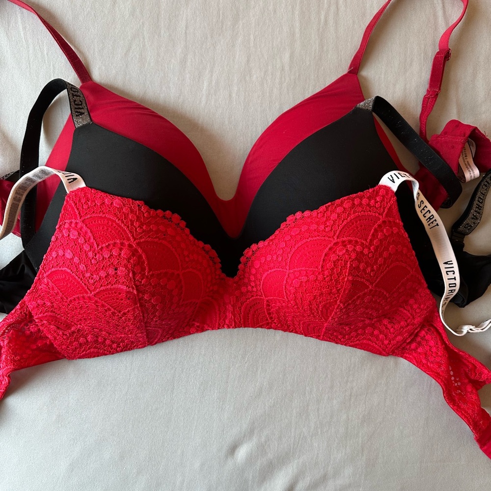 Victoria's Secret Red and Black Underwire Bra